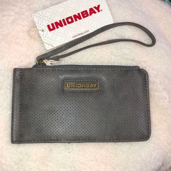 Unionbay Travel Padded Faux Leather Double Zip Wallet Passport Card Holder - Picture 1 of 8